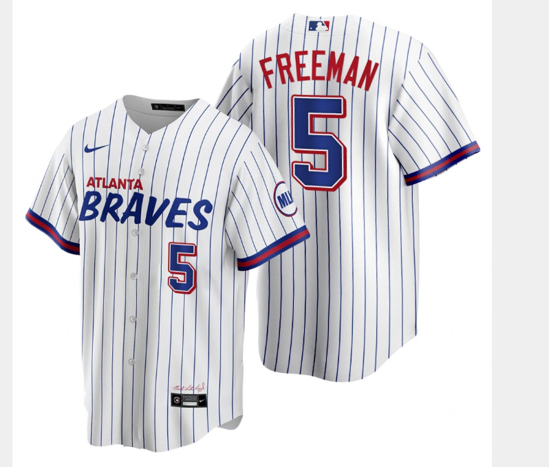 2021 Men Atlanta Braves #5 Freeman White Game Nike MLB Jersey